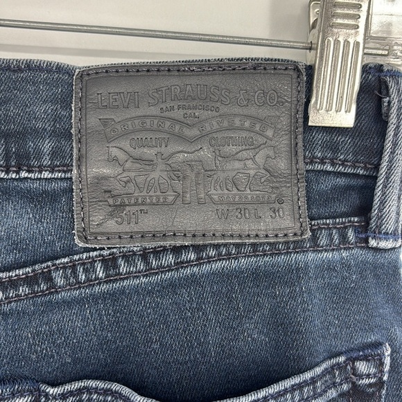 Levi’s 511 Jeans in Dark Wash Blue Men’s Size 30x30 - Picture 7 of 9